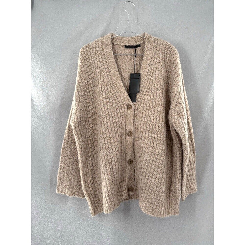 Jenni Kayne Medium Womens Cocoon Cardigan Taupe Wool Blend Cabin Cozy NWT